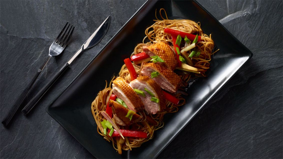 Stir-Fried Asian Noodles with Roast Duck