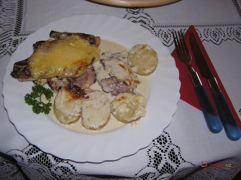 Pork Neck Baked in Cream