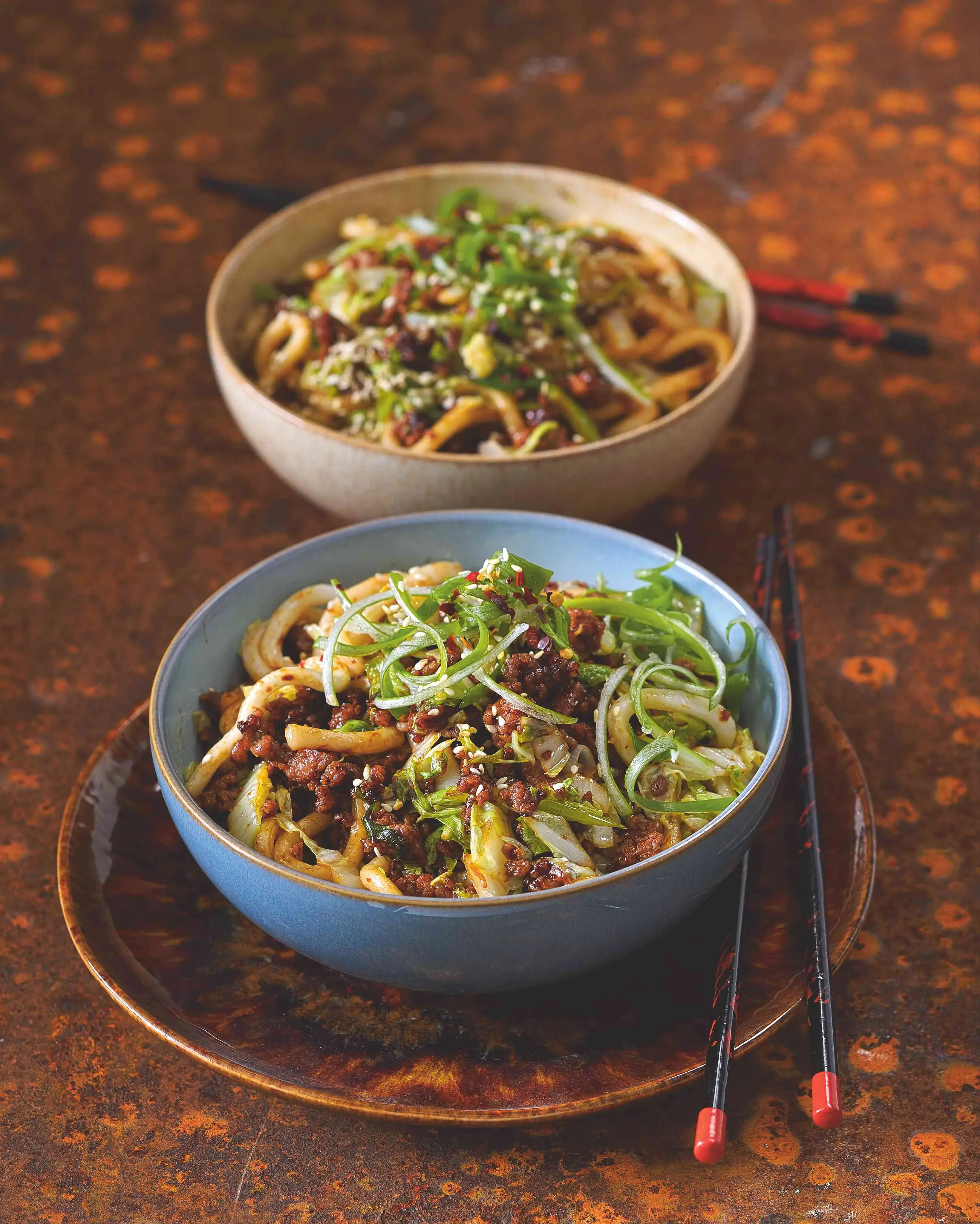 Shanghai Noodles with Minced Pork and Udon