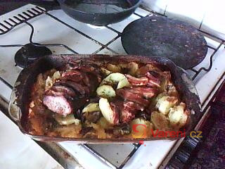 Baked Pork Tenderloin with Potatoes and Bacon