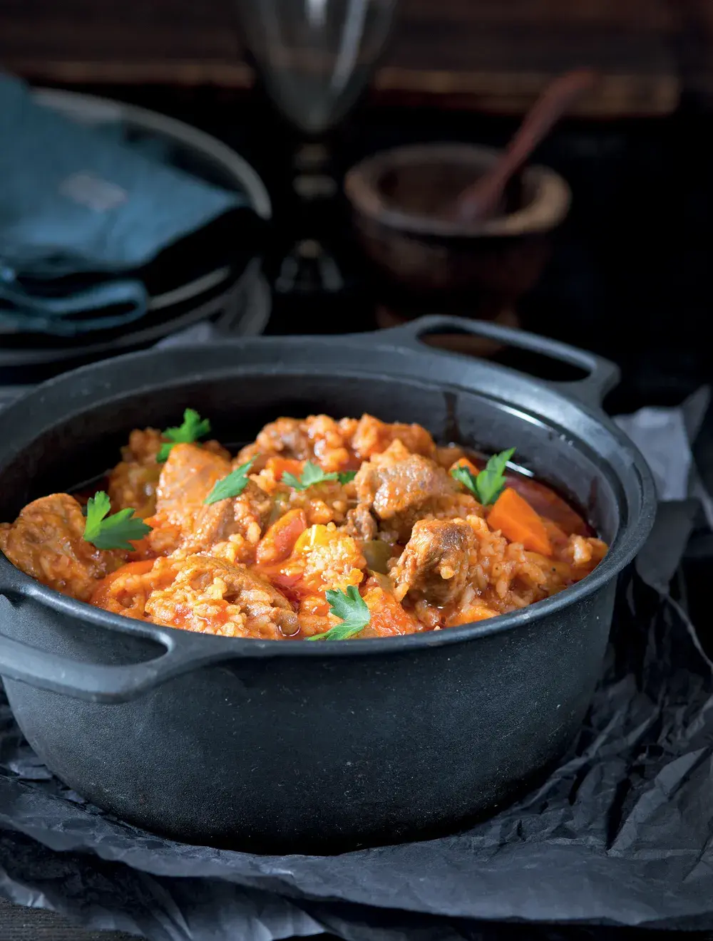 Pork Djuvec with Peppers and Rice