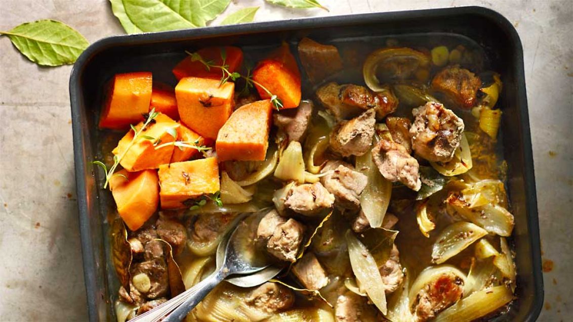 Czech Beer-Braised Pork with Sweet Potatoes