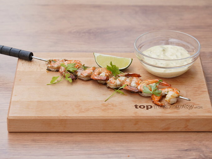 Grilled Prawns with Garlic and Lemon