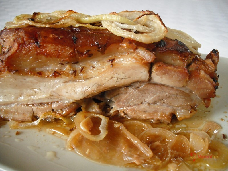 Roast Pork Belly with Onions