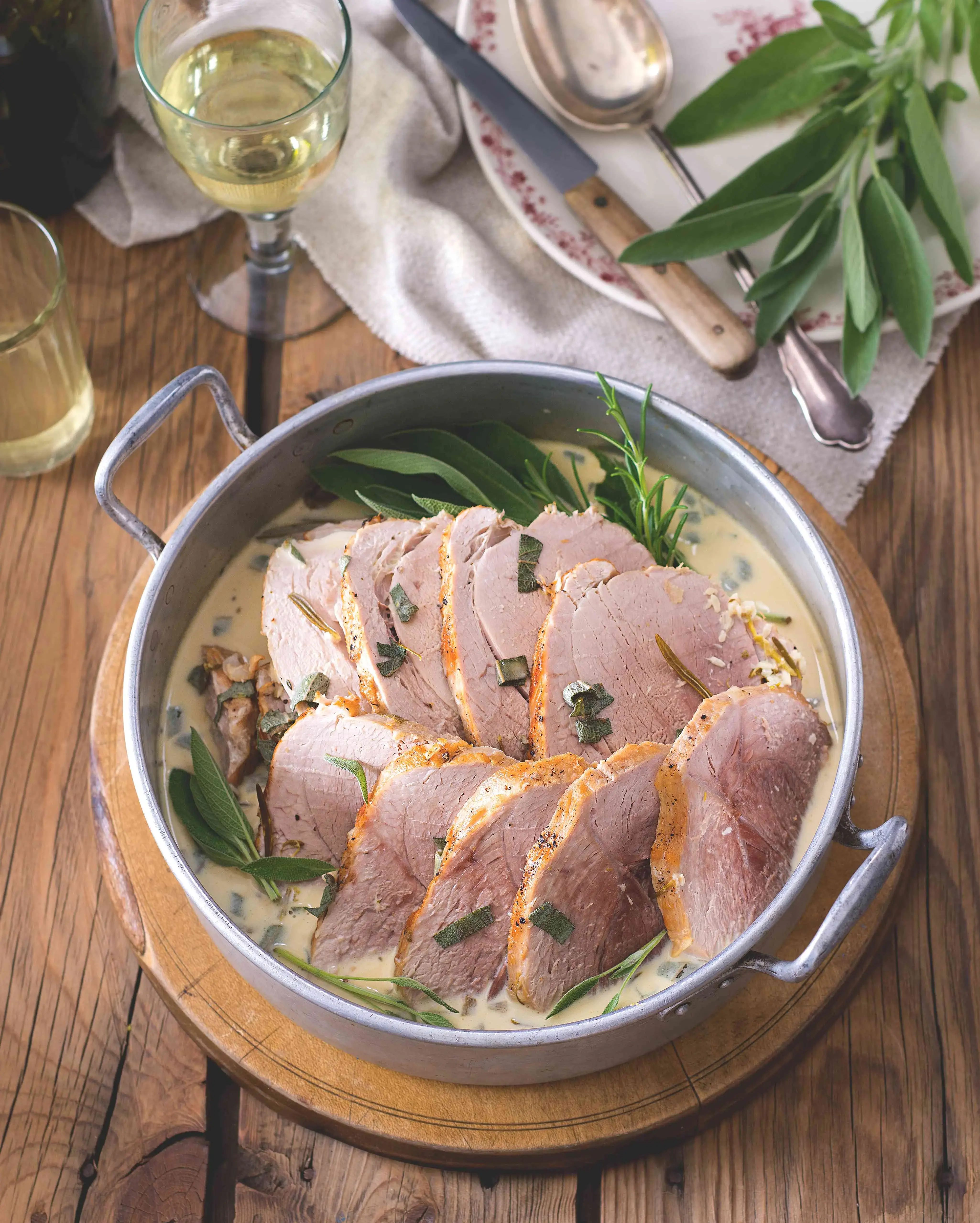 Pork Leg in White Wine and Herbs
