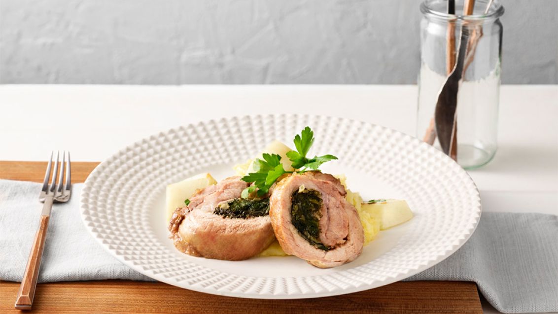 Pork Neck Stuffed with Spinach