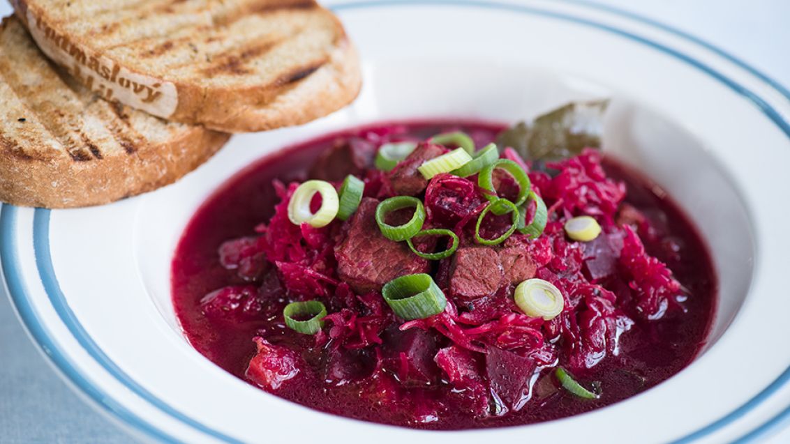 Braised Pork with Sauerkraut and Beetroot