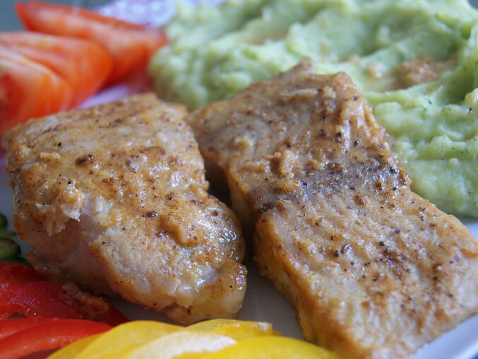 Baked African Catfish with Broccoli Mash