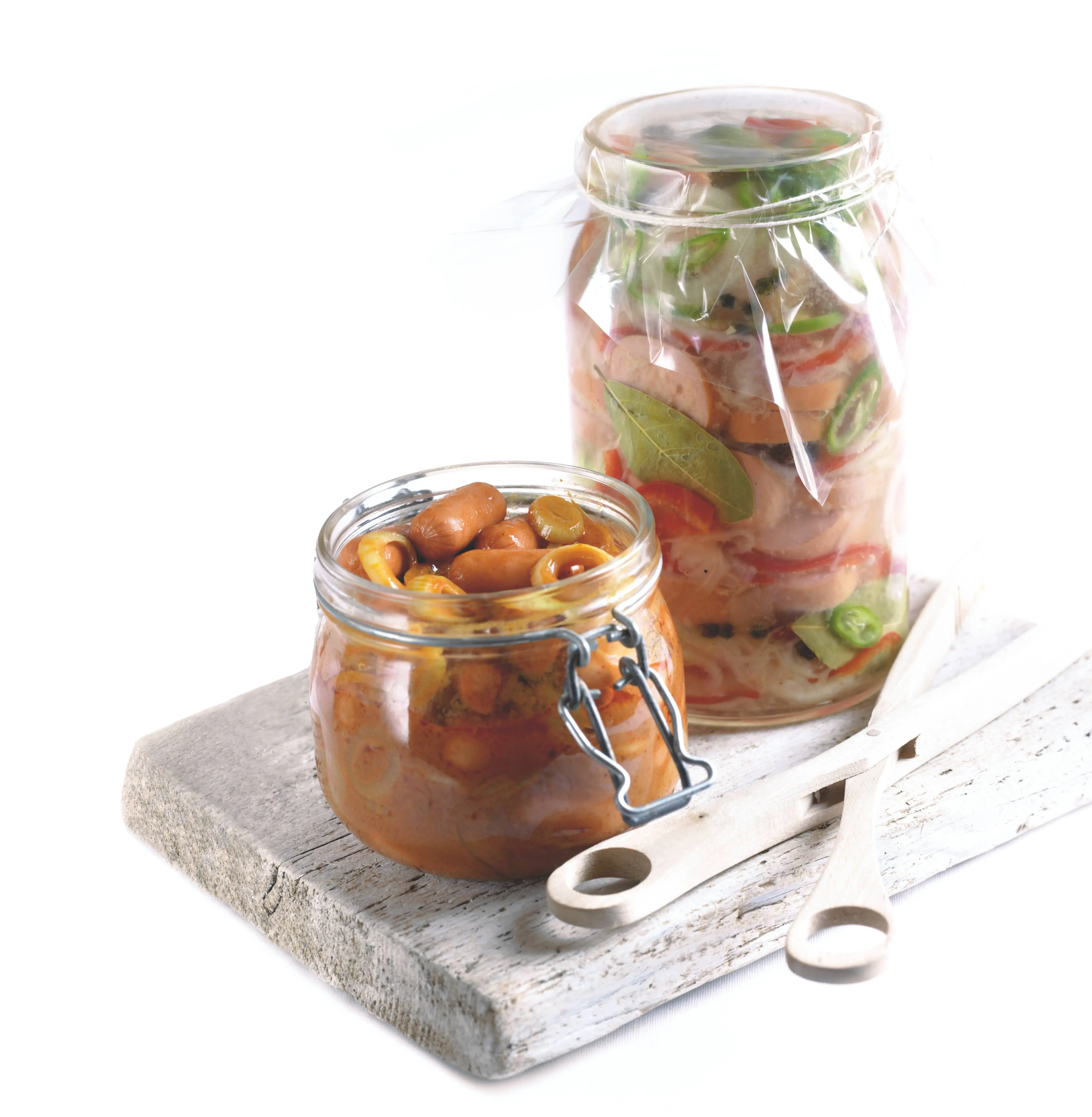 Uzenky v kyselém nálevu (Czech Pickled Sausages in Sour Brine)