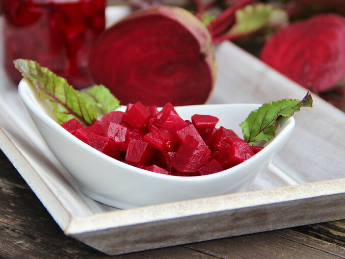 Pickled Beetroot in Vinegar Brine with Horseradish