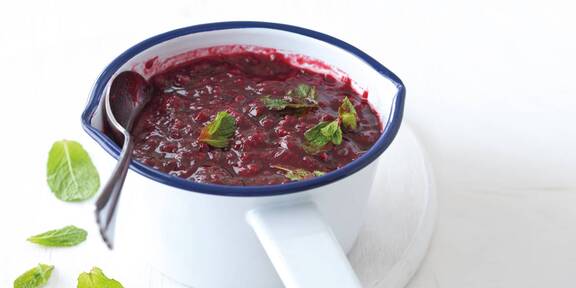 Homemade Raspberry Jam with Mint