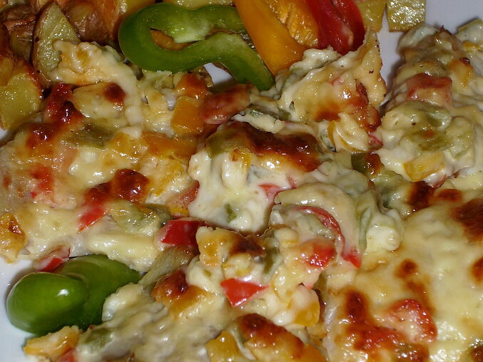 Pangasius under a Bell Pepper Blanket