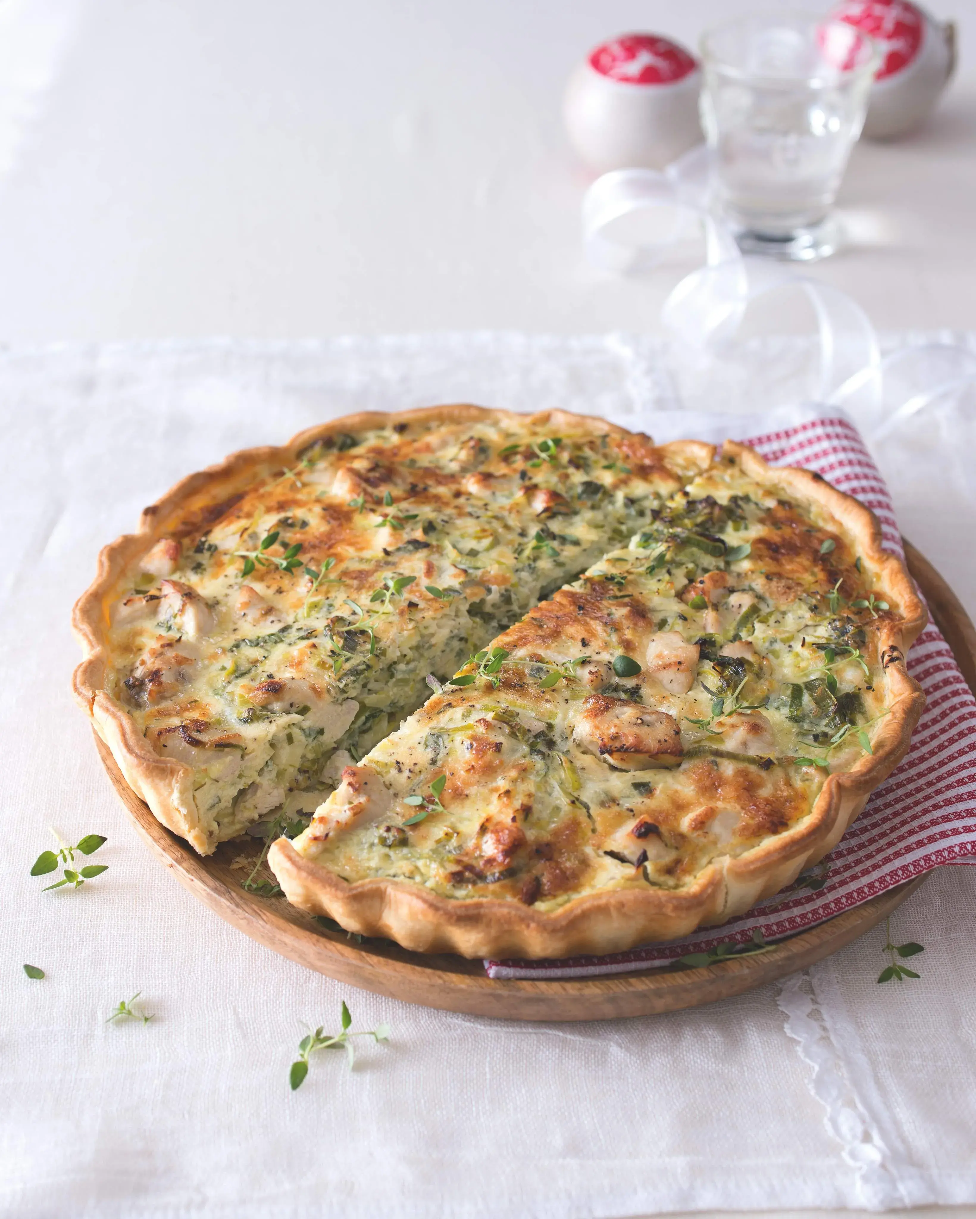 Savoury Quiche with Chicken, Leek and Gruyère