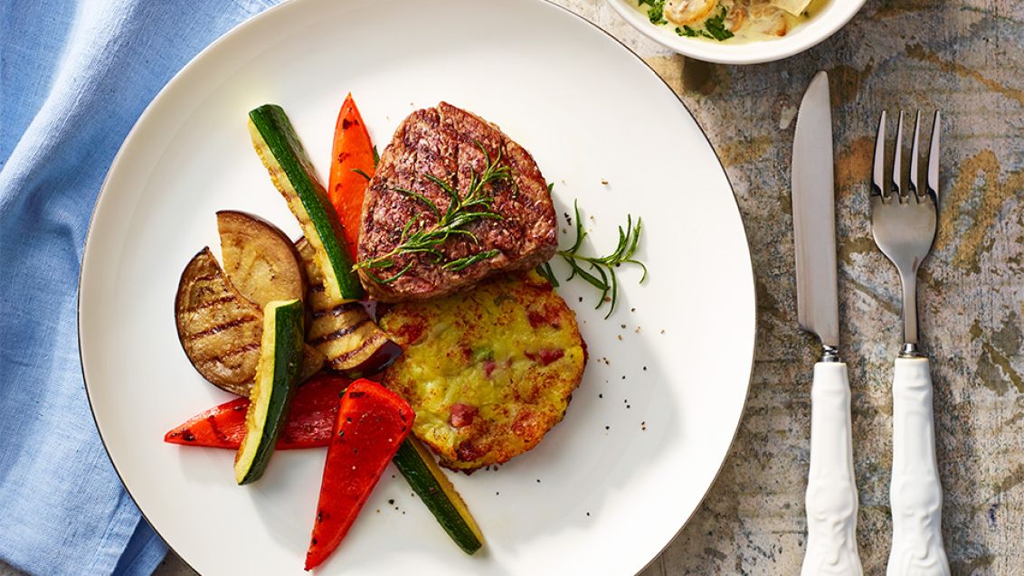 Grilovaný steak z irské svíčkové s bramborovými rösti