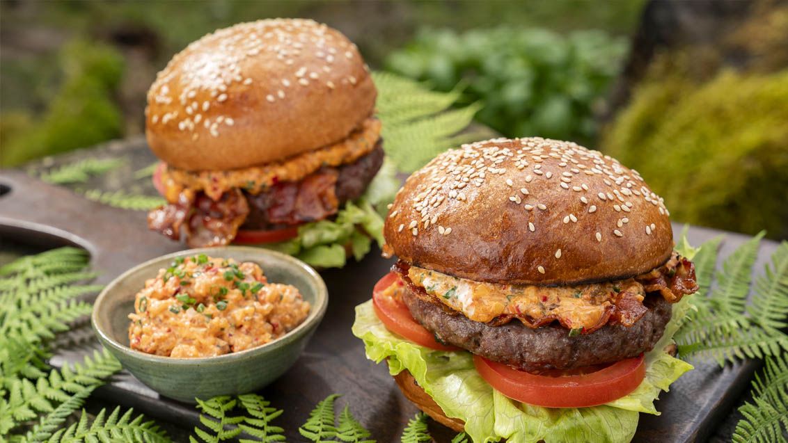 Beef Burger with Tvarůžky Tartare (Czech Curd Cheese)