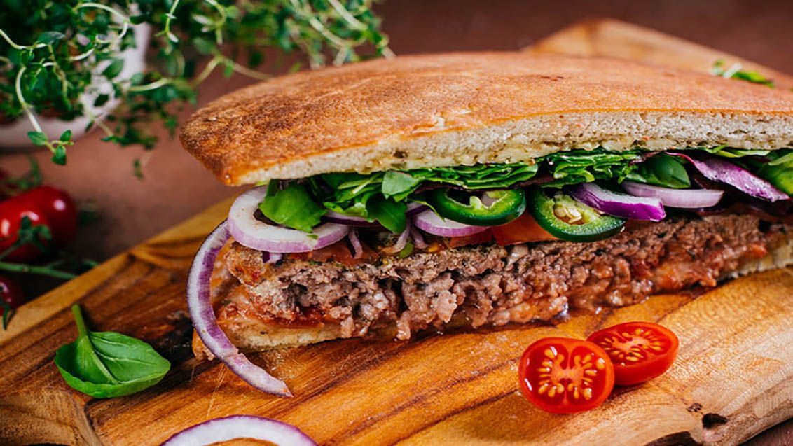 Pizza Burger with Homemade Pizza Dough
