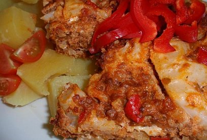 Zapečený květák s mletým masem po boloňsku