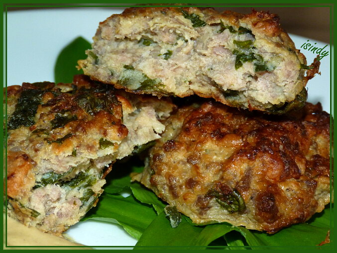 Baked Wild Garlic Meat Patties