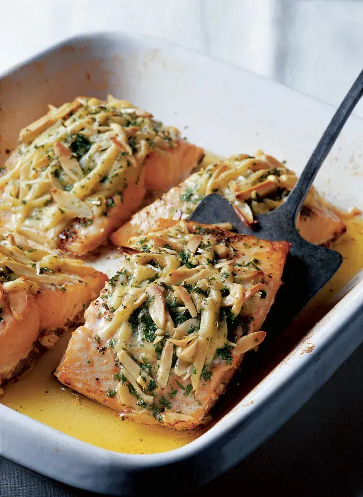 Baked Salmon with Almond Crust