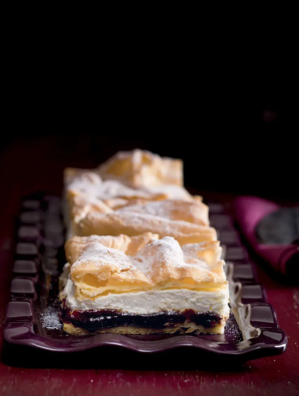 Choux Pastry with Plum Butter, Quark Cream and Whipped Cream
