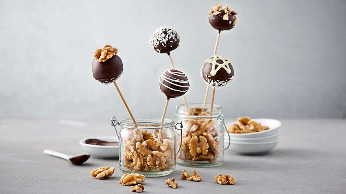 Chocolate and Walnut Bites on Skewers