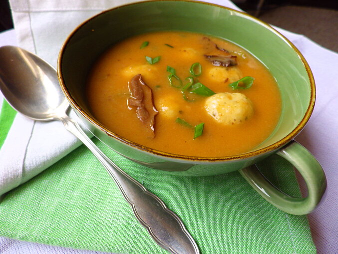 Mushroom Soup with Potato Dumplings
