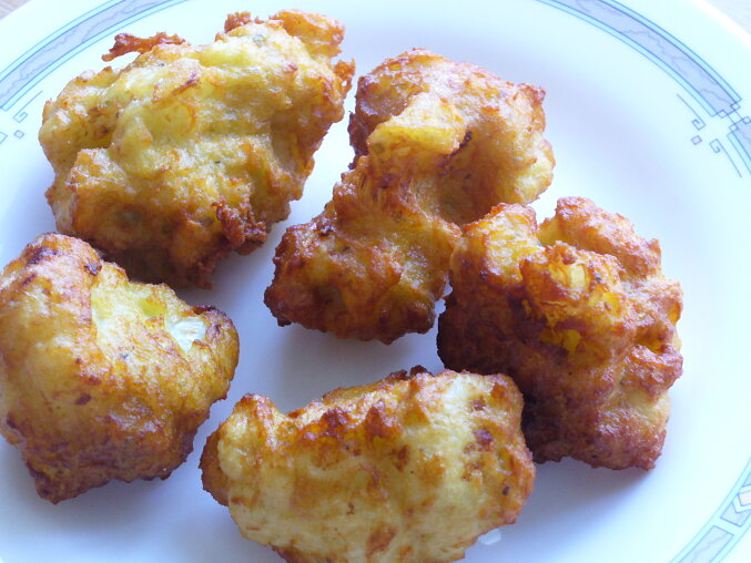 Cauliflower in Bramborák Batter (Czech Potato Pancake Batter)