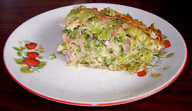 Broccoli Bake with Salami