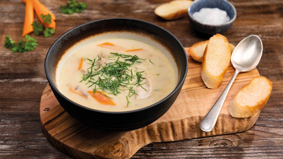 Creamy Turkey Soup with Noodles and Cauliflower