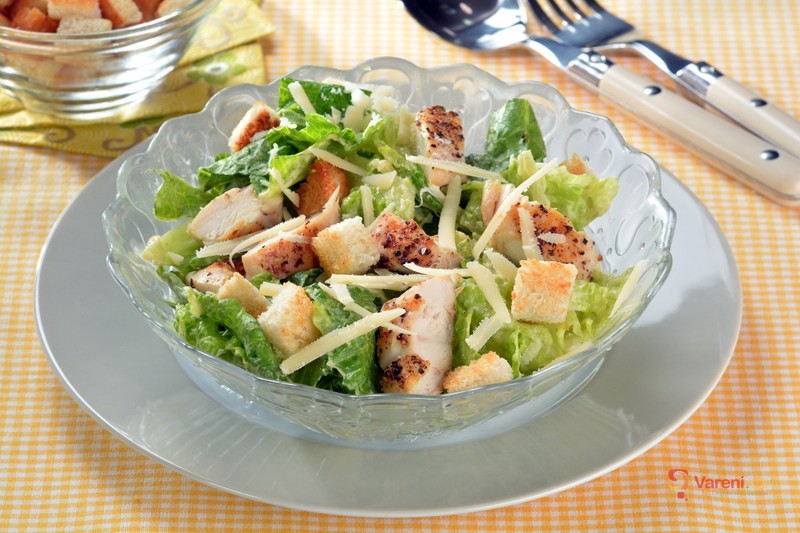 Caesar Salad with Croutons and Parmesan