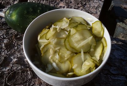 Homemade Pickled Cucumber Salad for Storage