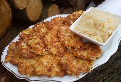 Sauerkraut Fritters with Smoked Cheese