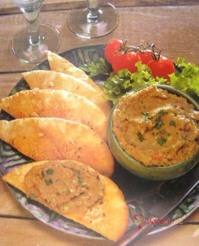 Aubergine Spread with Tomatoes and Pine Nuts