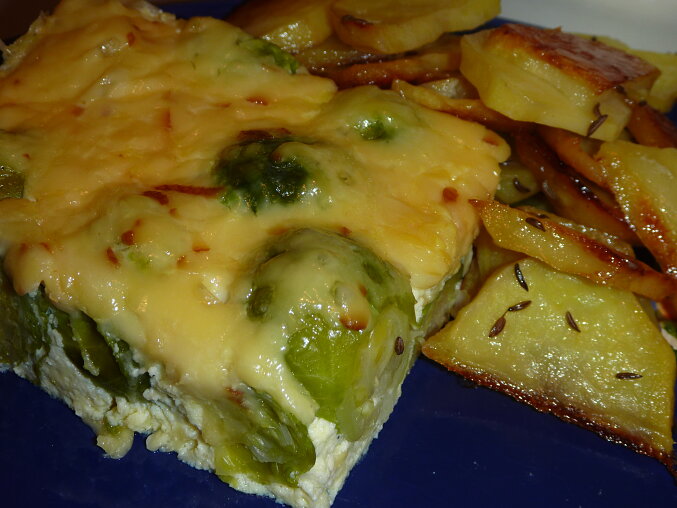 Baked Brussels Sprouts with Cheese and Cream