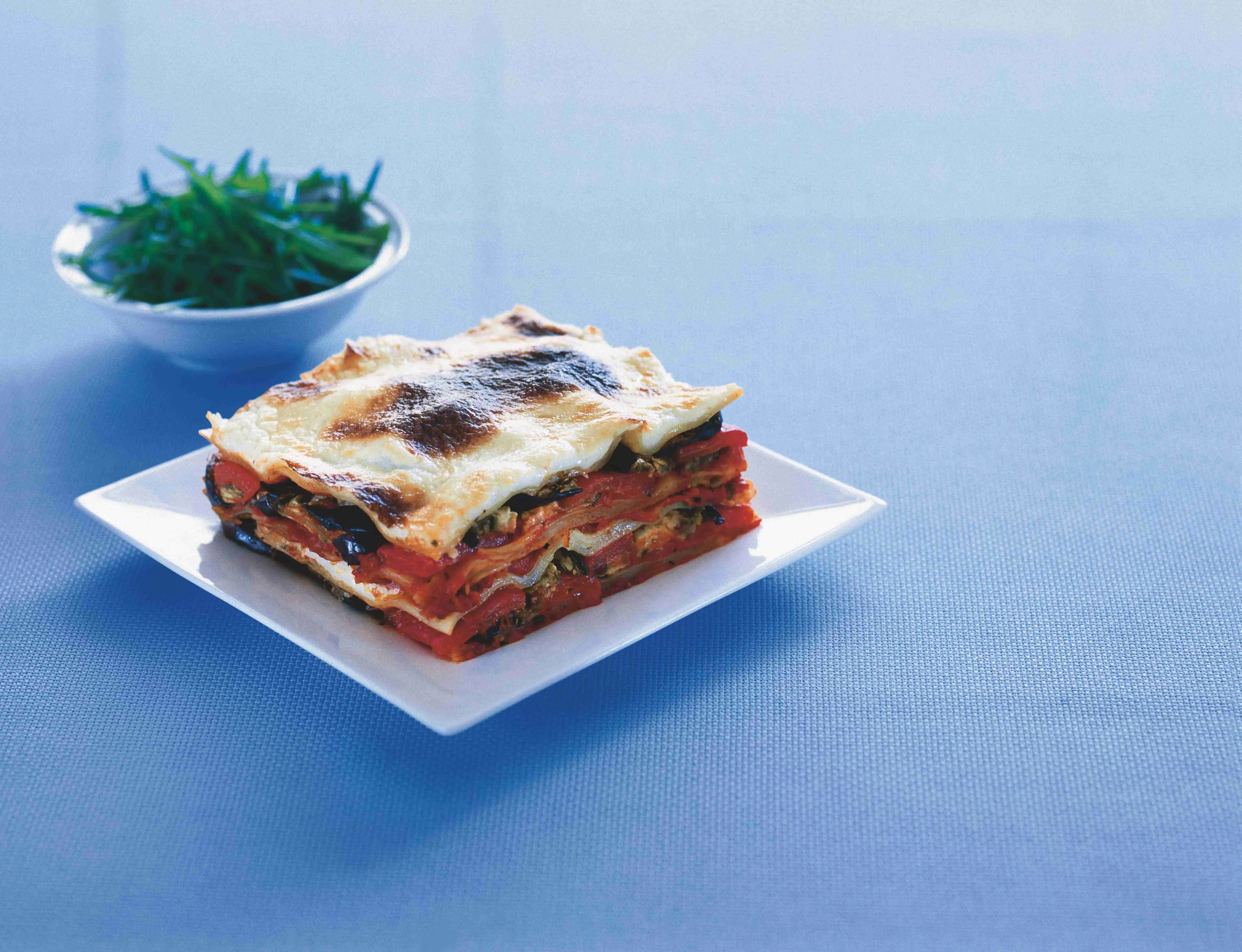 Baked Lasagne with Aubergine and Peppers