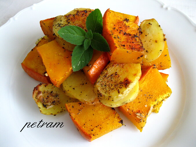Roasted Hokkaido Pumpkin with Potatoes and Herbs