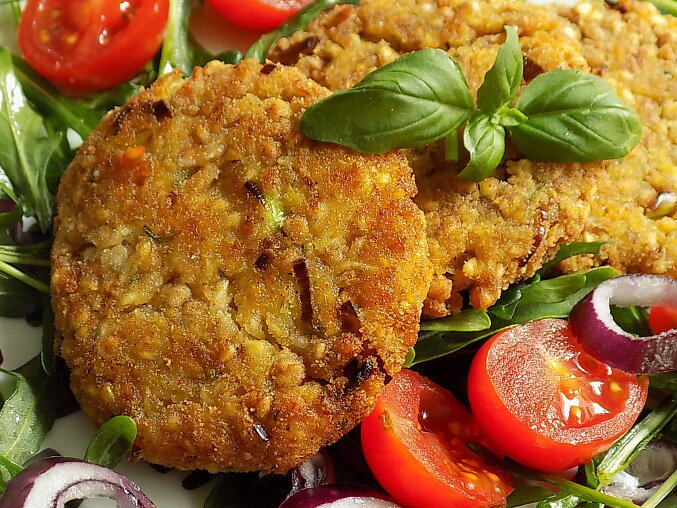 Buckwheat Patties with Gouda Cheese