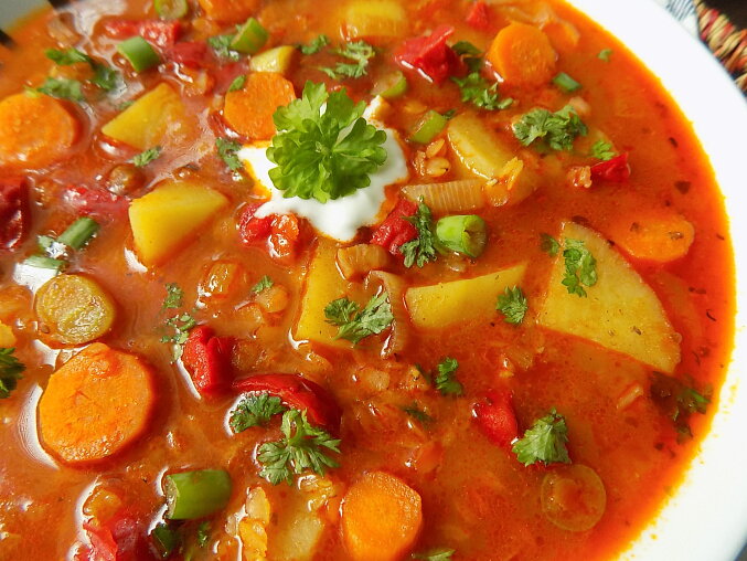 Vegetable Goulash with Red Lentils