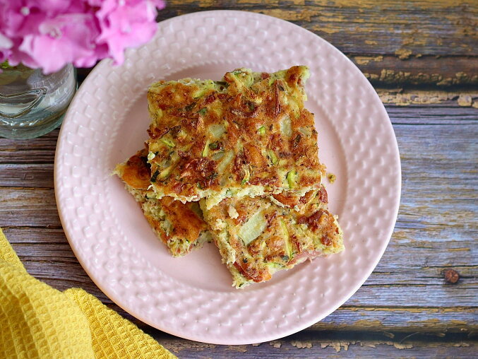 Courgette Bake with Cheese and Salami