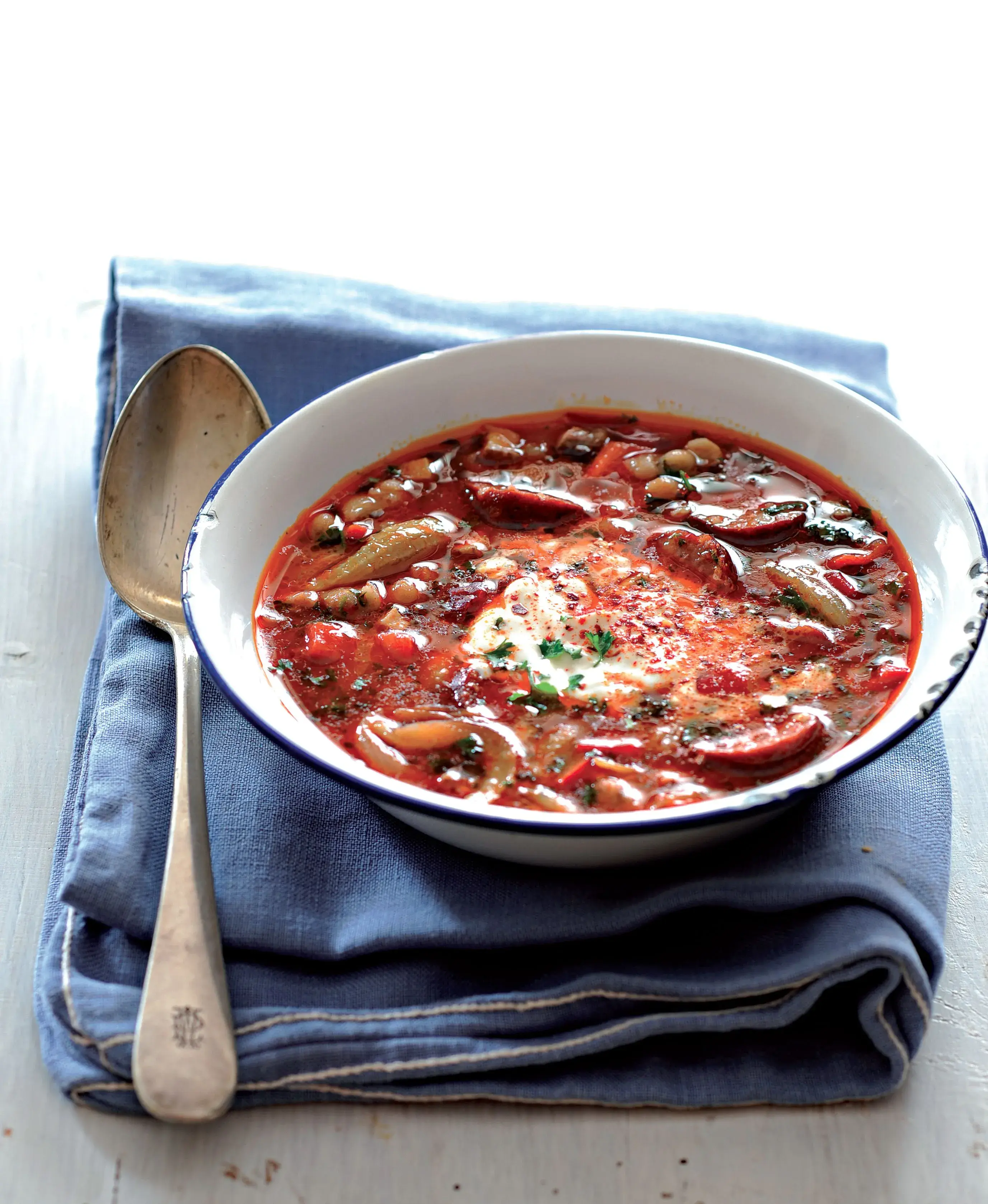 Spicy Bean Soup with Sausage and Chilli