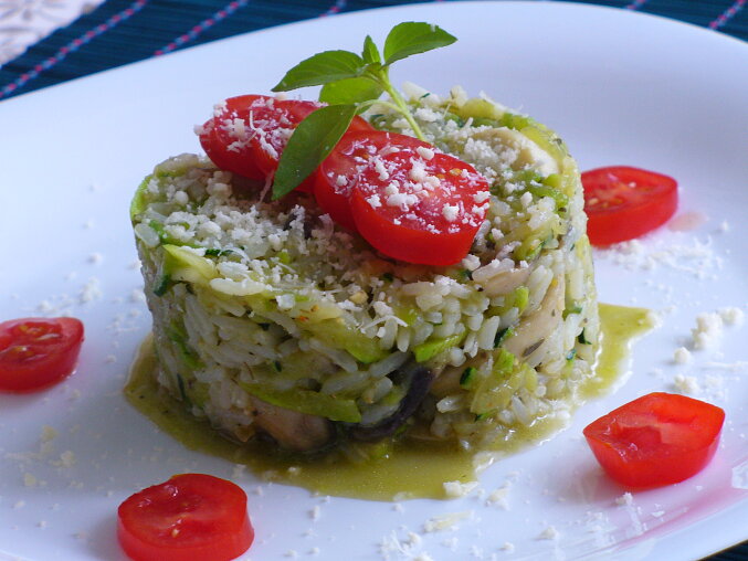 Risotto with Courgette and Mushrooms