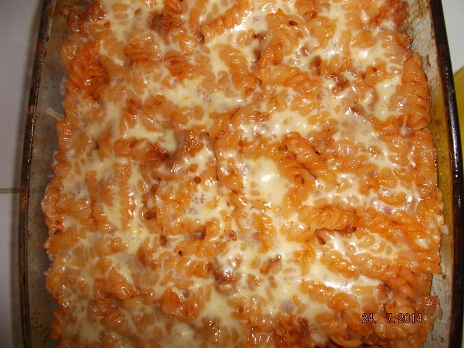 Baked Pasta with Minced Meat and Cheese