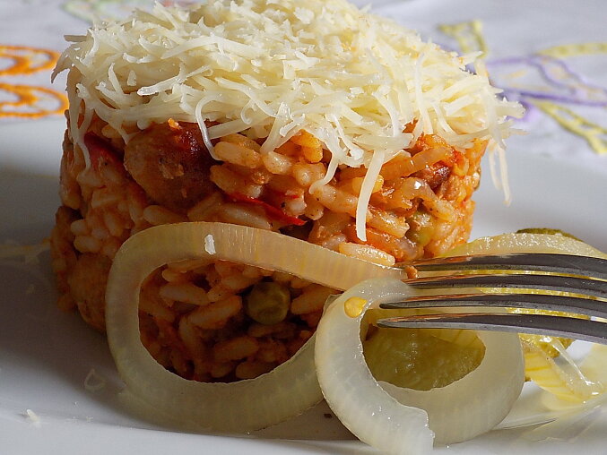 Serbian-Style Risotto with Pork Belly and Tomatoes