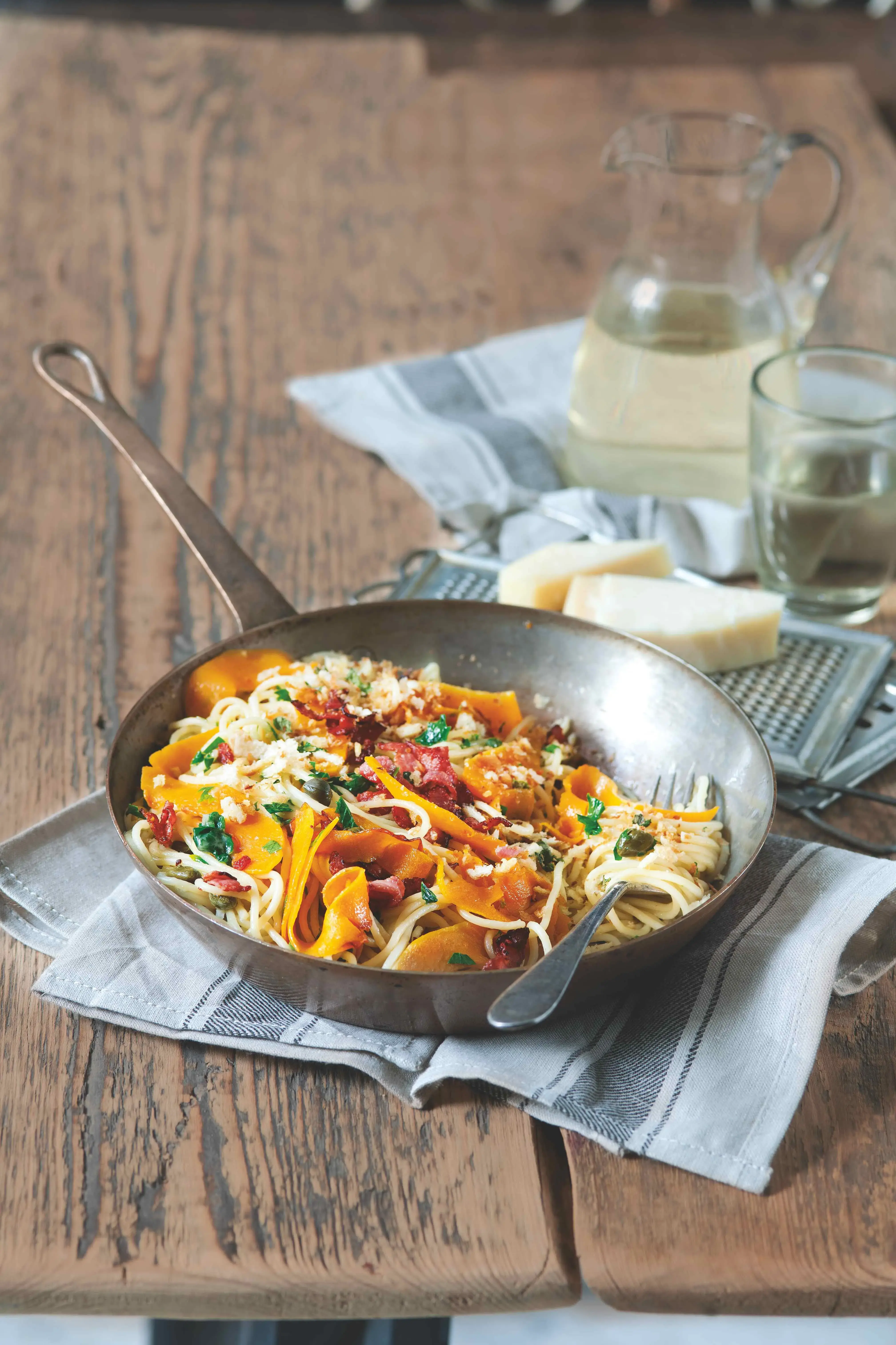 Pasta with Butternut Squash and Garlic Breadcrumbs