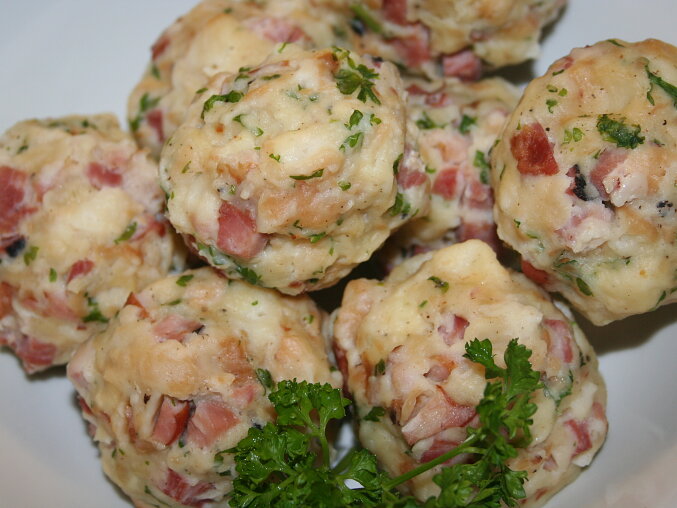 Czech Bacon and Bread Roll Dumplings