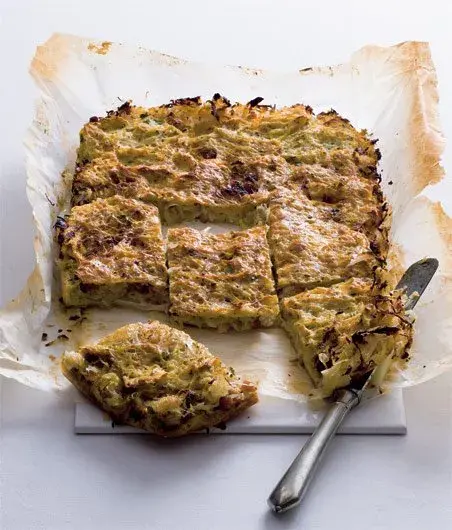 Baked Bramborák with Cabbage and Smoked Meat (Czech Potato Pancake Casserole)