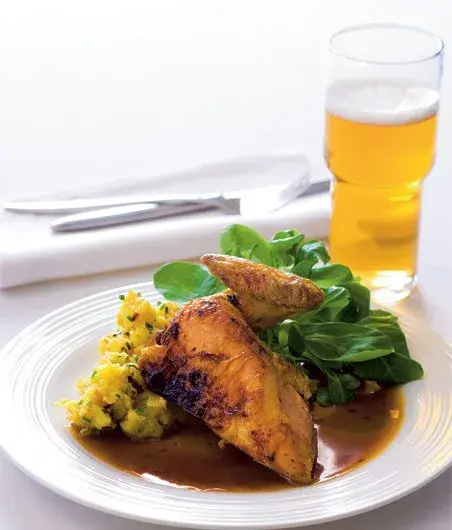 Thyme-Roasted Chicken with Smashed Potatoes