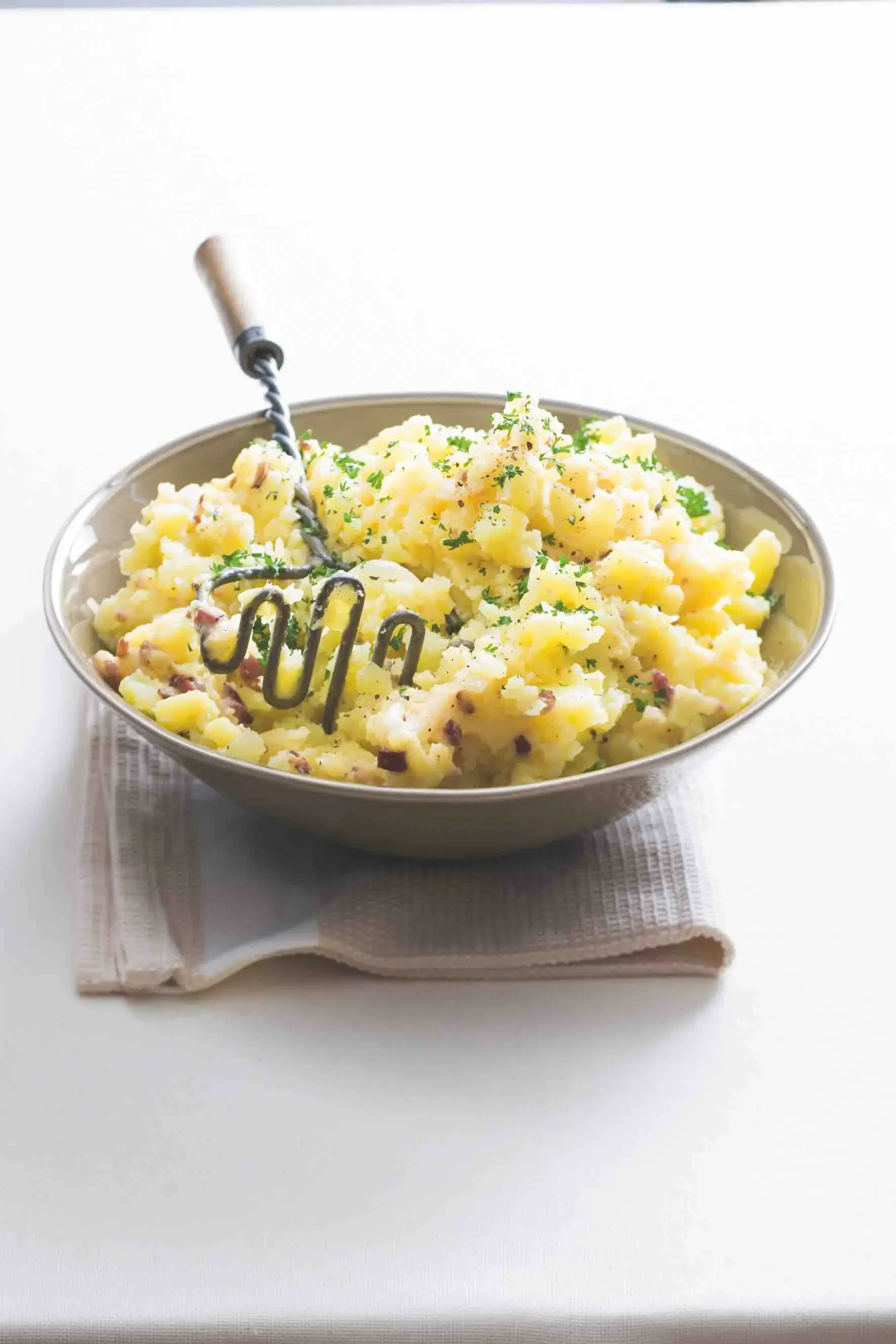 Crushed Potatoes with Bacon and Onion
