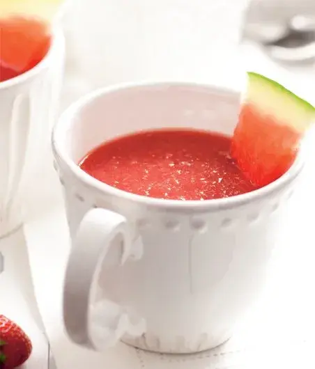 Chilled Melon Soup with Strawberries