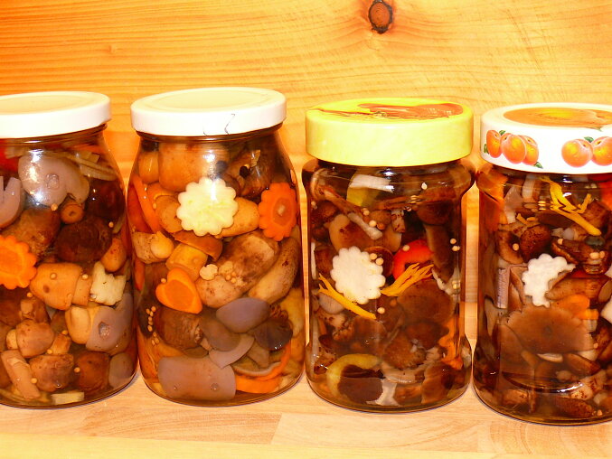 Pickled Mushrooms in Vinegar